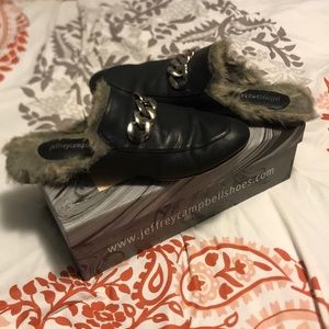 Jeffery Campbell black leather loafers